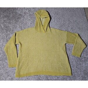 Eileen Fisher Organic Cotton Silk Funnel Neck Box-Top Waffle Women's Small